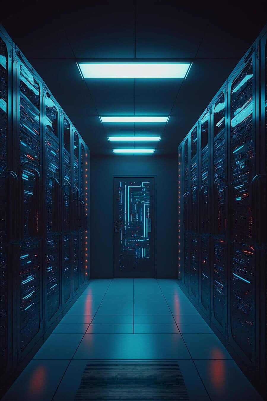 Person managing hardware servers in a data center rack