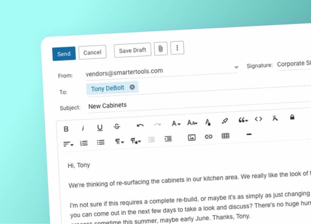 Screenshot of Enterprise Email Hosting webmail client feature. Screenshot of Enterprise Email Hosting webmail client feature.