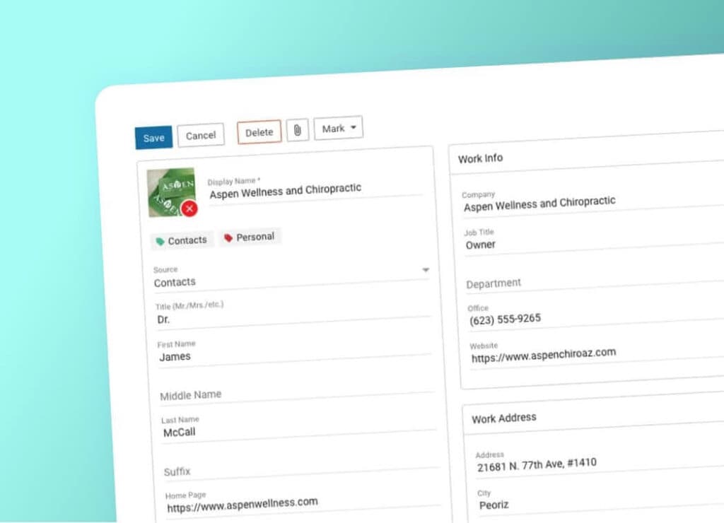 Screenshot of Enterprise Email Hosting contact management feature. Screenshot of Enterprise Email Hosting contact management feature.