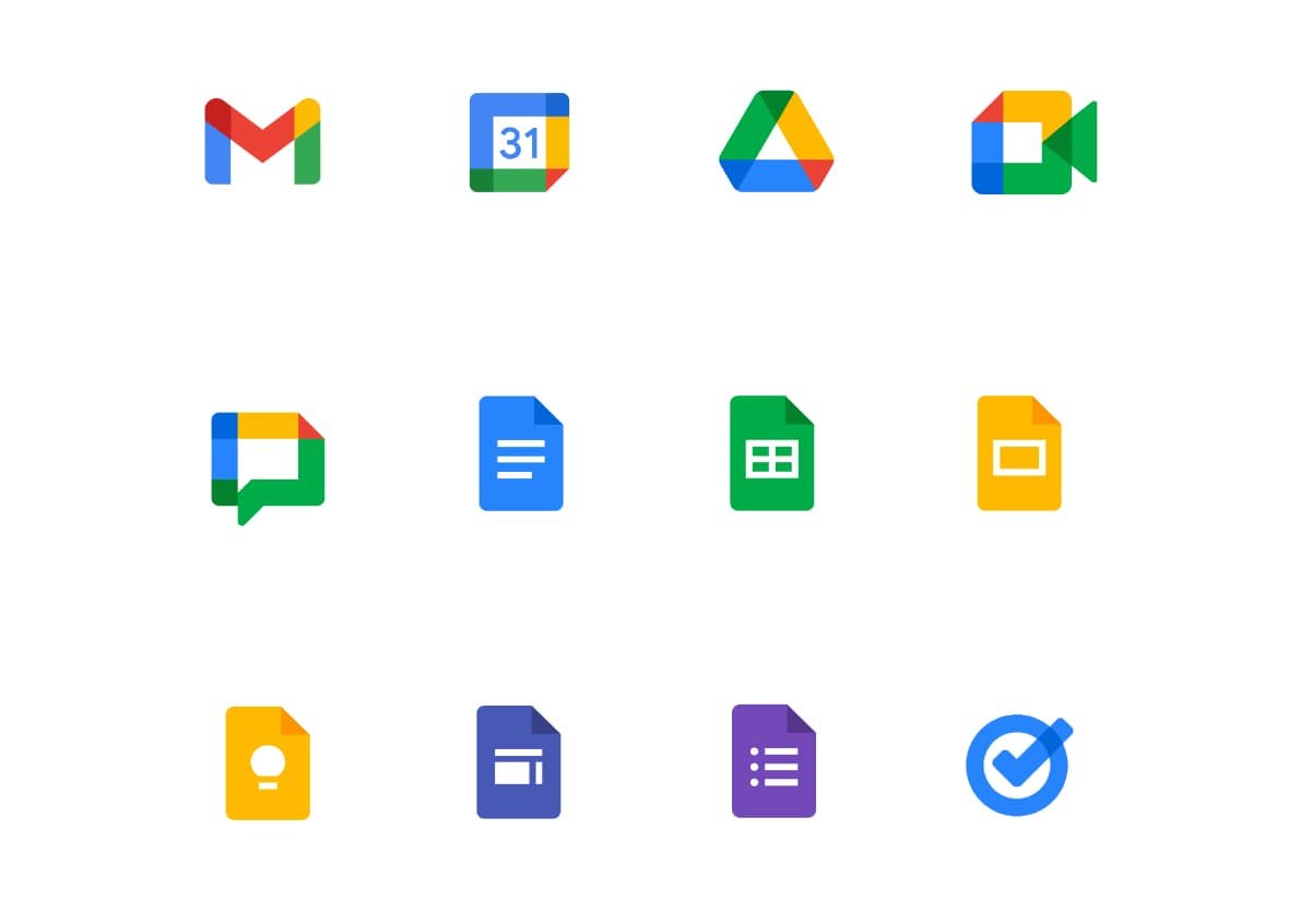 Vector image of a grid of Google services. Vector image of a grid of Google services.