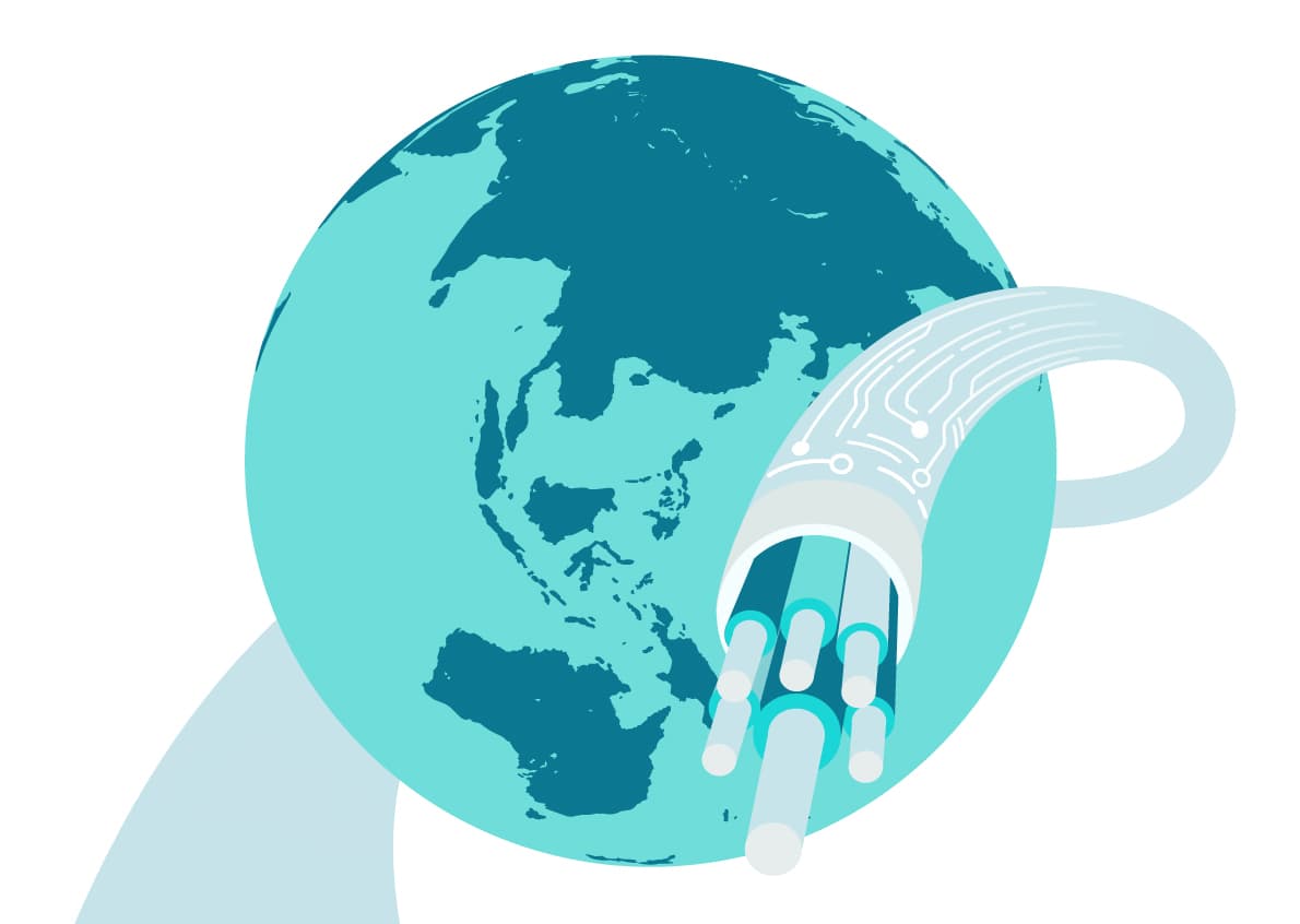 Vector image of a cable surrounding the globe. Vector image of a cable surrounding the globe.